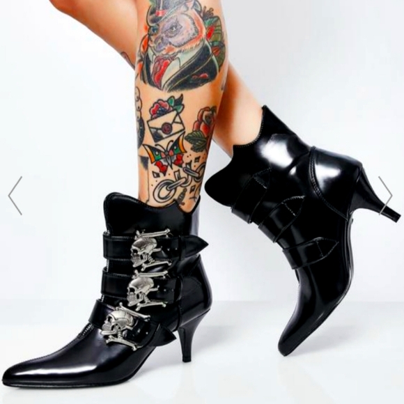 Demonia Fury6 Black Nappa Vegan Leather 